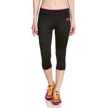 Ultrasport 10313 - Pantalón pirata para mujer, color negro / rosa, talla L