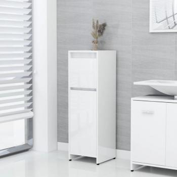 Mueble de baño blanco pulido 30x30x95 cm madera multicapa vidaXL Armario de baño madera contrachapada blanco brillo 30x30x95 cm