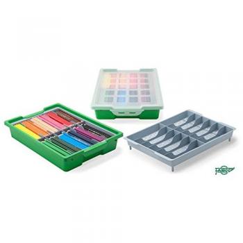 Caja de almacenamiento con tapa y separador - Dim. 42 x 31 x 7,3 cm - Colores surtidos