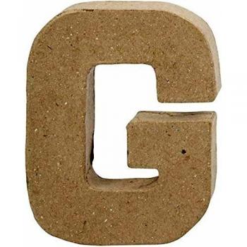 Letra G de papel maché 10 cm - Letras decorativas en madera y tela