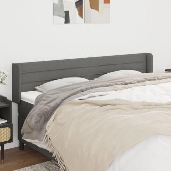 Cabecero de Tela Gris Oscuro con Orejas 203x16x78/88 cm