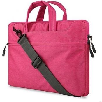 GADIEMENSS Water-resistant Laptop Shoulder Briefcase Bag Portable Computer case handbag For Apple Macbook Pro 15.4 Pink