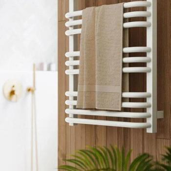 Secador de toallas eléctrico blanco Emma 400W 76x50 y Sèche serviette électrique doré July 600W 114,90x60 Blanco