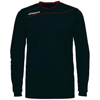 uhlsport Camiseta Strema 3, 0 para Hombre/Jersey Manga Larga/Portero Acolchado, Azul/Amarillo Flúor, XXS, Negro/Rojo