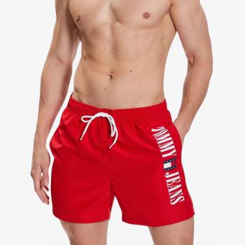 Bañador bermuda rojo de hombre Tommy Jeans con logo lateral