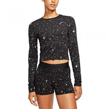 NIKE Pro Warm Camiseta, Mujer, Black/Black/Thunder Grey, XS