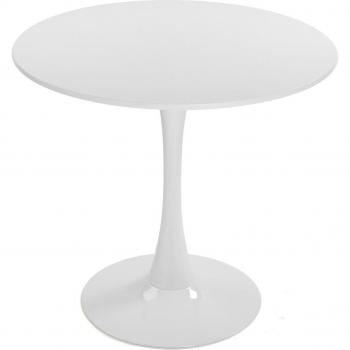 Mesa Redonda Versa Blanco Metal Madera MDF 80 x 73 x 80 cm