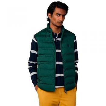 Chaleco de Hombre Heritage Guateado Sostenible Hackett London Verde Noche
