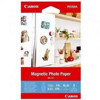 Lot de 5 feuilles Papier Photo magnétique Canon MG-101 10x15cm 670g/m², 3634C002