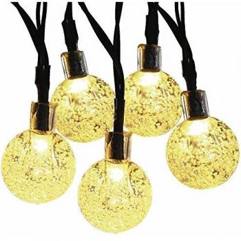 Solar Luz Cadena 30 luces LED 6.4 m Jardín Globe Cristal exterior solar bola iluminación para Fiesta Navidad Exterior Bodas Fijo Decoración