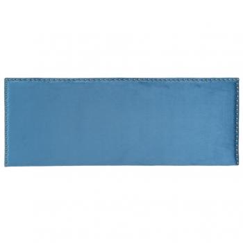 Cabecero de cama tapizado en terciopelo azul de 160 cm, dimensiones 160 x 6 x 60 cm, tejido sintético