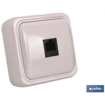 Base Telefono Rj11 Superficie Blanco Modelo Atlantis