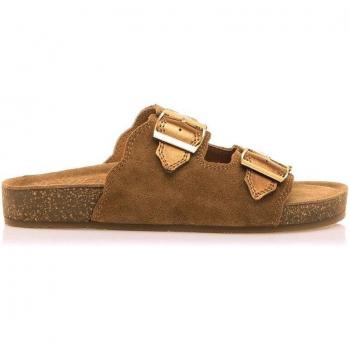 Sandalias planas de mujer Mustang con hebilla ancha y piso bio
