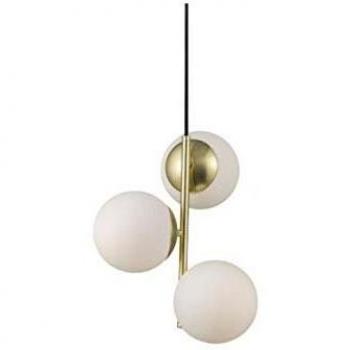 Lámpara de Techo Colgante Nordlux Lilly 3 Focos E14 en Metal y Vidrio Blanco, Altura 36.5cm