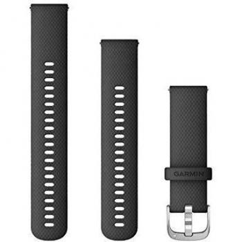 Garmin Pulsera Vivoactive 4, 22 mm, Silicona, Color Gris Hebilla Plateada