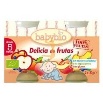 Babybio Delicia Frutas - Paquete de 2 x 130 gr - Total: 260 gr