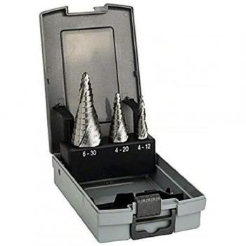 Bosch 2 608 587 426 - Set de 3 brocas escalonadas HSS - 4-12; 4-20; 6-30 mm