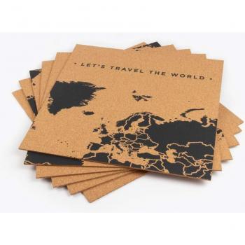 Puzzle Mapamundi de corcho Miss Wood 90x60 negro