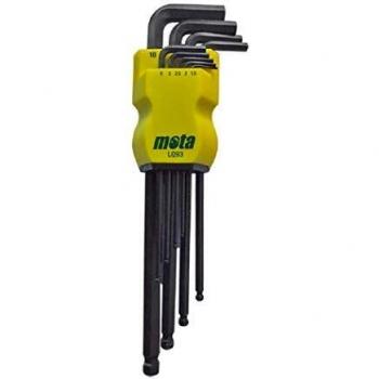 MOTA HERRAMIENTAS 39191 Juego Llaves Hex Extras Lq93, Plateado