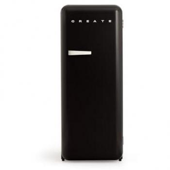 Frigorífico Retro 150cm 281L Negro con Estantes de Vidrio y Botellero