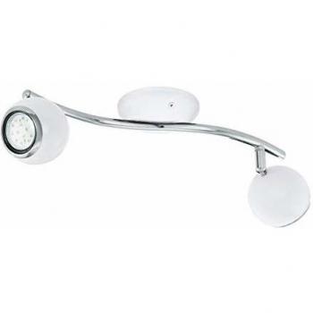 Spot LED Bimeda 2 luces GU10, 2x3W, Blanco y Cromo, Regulable