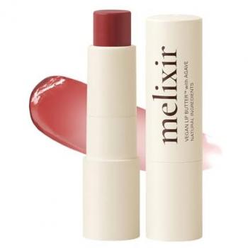 Melixir Vegan Lip Butter (02 Nude Crumble) 3.9g, Tinted, Bee Free, Petrolatum Free, Deep Nourishing Plant-Based Vegan Chapstick, Vegan Lip Balm for Dry, Cracked and Chapped Lips