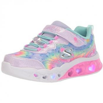 Skechers Zapatillas Deportivas Flutter Heart Lights de niña tipo running bajas con luces, color rosa, talla 33 EU