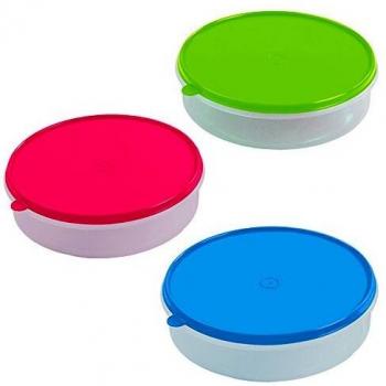 Gran Micro de plástico Redondo envase de alimento, 2. L, Paquete de 12