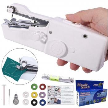 Mini Maquina de Coser Portatil de Mano, DUTISON Herramienta de Herramienta de Puntada Rápida para Tela Ropa o Tela de Niños con Bobina Adicional, Aguja y Enhebrador Uso de Viaje y Casa