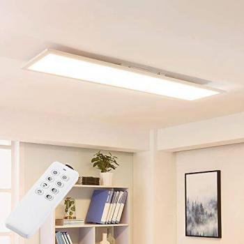 Panel LED 'Lysander' CCT 119cm 55W, blanco, dimmable, aluminio para oficina y sala de trabajo