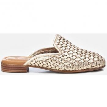 Sandalias de piel doradas para mujer