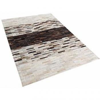 Alfombra de piel de vaca marrón/beige 140 x 200 cm Sinneli