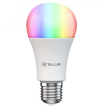 Bombilla Inteligente WiFi E27 Tellur 9W RGB Regulable, Control Remoto APP y Voz, Compatible con Alexa y Google