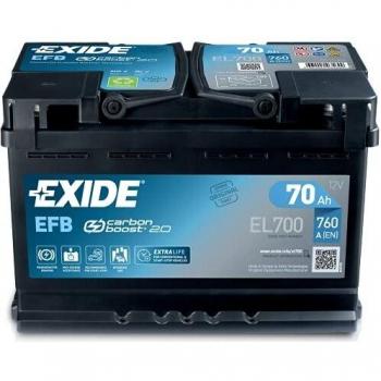 Batería Exide EFB EL700 70Ah 720A(EN) 12V 278x175x190mmBatería Exide-Litio ELTZ10S 12V 4Ah/230A