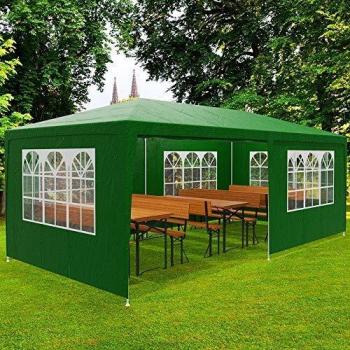Cenador Rimini Verde 3x6m con Protección UV 50+ y 6 Paneles Laterales Resistente al Agua