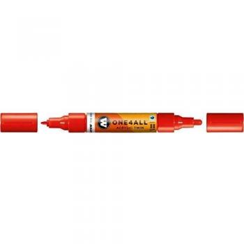 Marcador Acrílico Recargable Molotow Twin 1,5mm y 4mm Rojo Tráfico