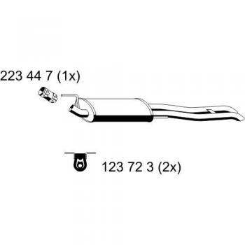 Silenciador trasero ERNST 142175 para Volkswagen Golf 3 Variant, longitud 1110 mm