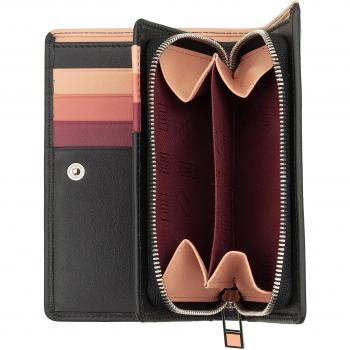 Cartera mediana de mujer de piel bicolor Dudu con monedero con cremallera y bolsillos para tarjetas, multicolor RFID