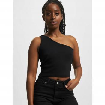 Urban Classics Women's Black Cropped Asymmetrical Top