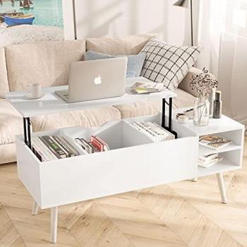 Mesa baja elevable, moderna, mesa baja rectangular con cajón de almacenamiento, mesa baja de salón, para muebles de salón