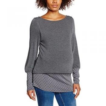 Balloon Tunique Allaitement, Camiseta de Manchas Largas Premamá para Mujer, Gris, M