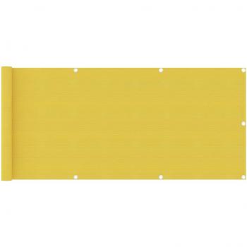vidaXL Toldo para balcón HDPE amarillo 75x500 cm