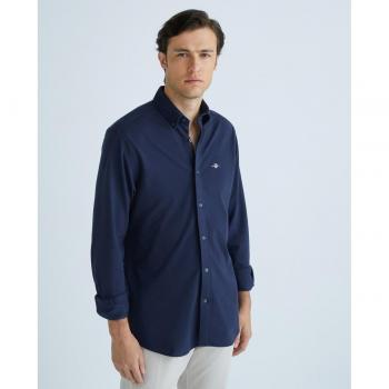 Camisa Regular Fit Piqué marino Gant