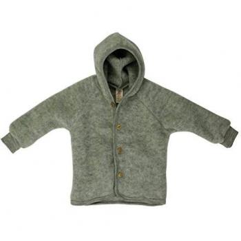 Chaqueta de bebé con capucha gris claro melange Engel 74/80