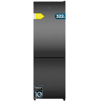 Frigorífico Combi Cecotec Bolero 322L Dark D, 185,5cm Alto, 59,5cm Ancho, Tecnología Multi Airflow, Total No Frost, HumidityFlex HUB, LED Interior