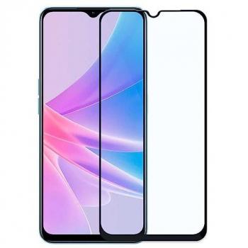 Protector de Pantalla de Cristal Templado con Marco Negro 9D para Oppo A58 5G/A78 5G/A58X 5G, Vidrio Templado Premium Antigolpes, Dureza