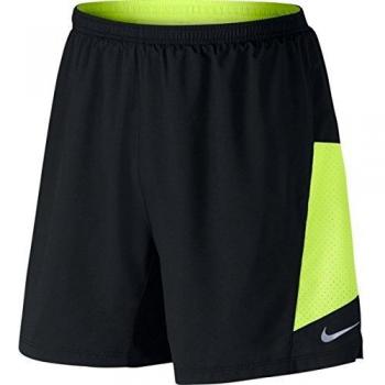 NIKE 7 Pursuit 2-In-1 Short Pantalón Corto, Hombre, Negro-Negro/Plateado, Small
