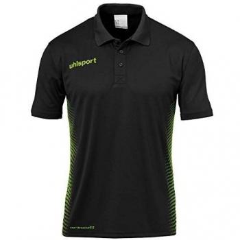 uhlsport Score Polo Shirt Camiseta De Entrenamiento, Hombre, Negro/Verde Fluor, L