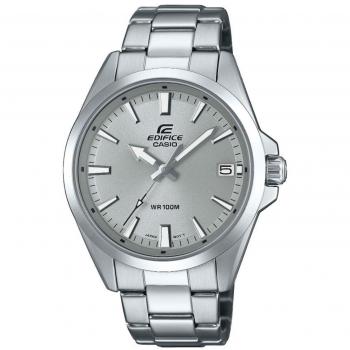 Reloj Casio Edifice EFV-100D-8AVUEF Analógico de Acero Inoxidable con Esfera Plateada y Correa de Metal, Resistente al Agua, Función de Cronómetro y Diseño Clás