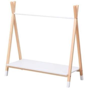 Armario Infantil Escandinavo de Madera de Pino con Estante y Cajón Blanco - Happy Garden